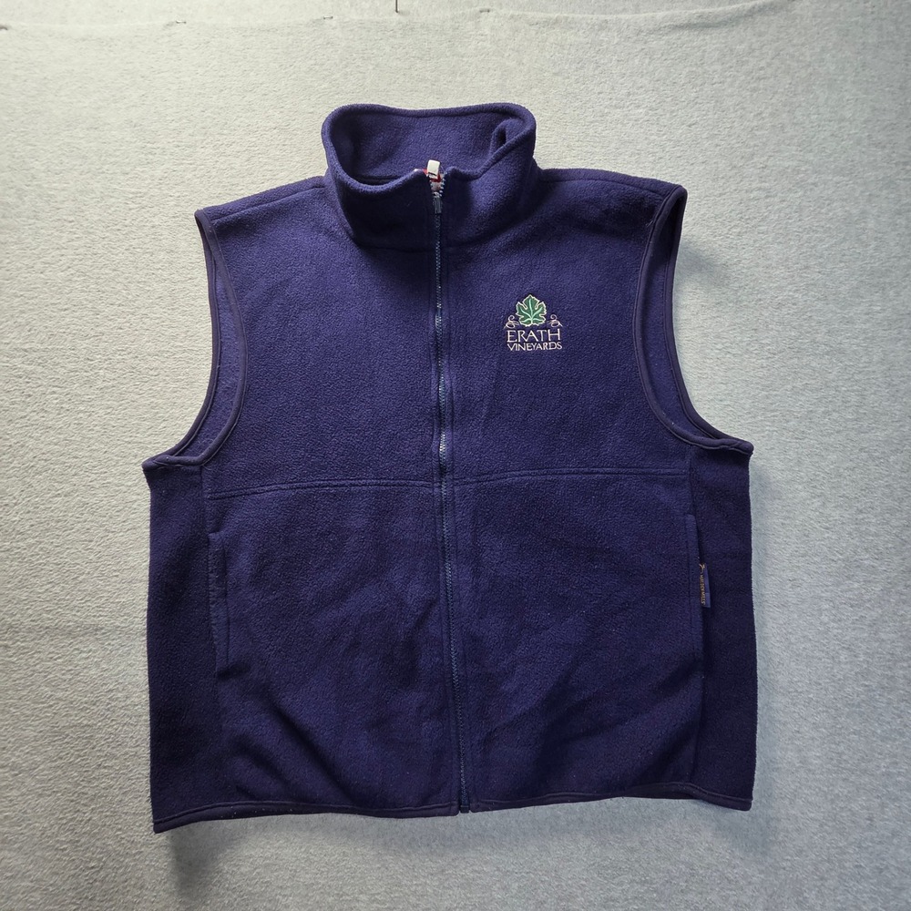 Full Zip Erath Vineyards Vest Mens Large Eggplant Purple Fleece Sierra Sport
